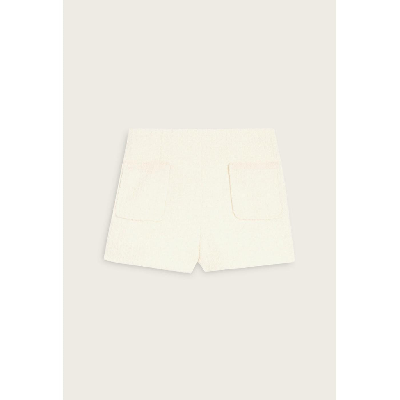 Short de tweed marfil