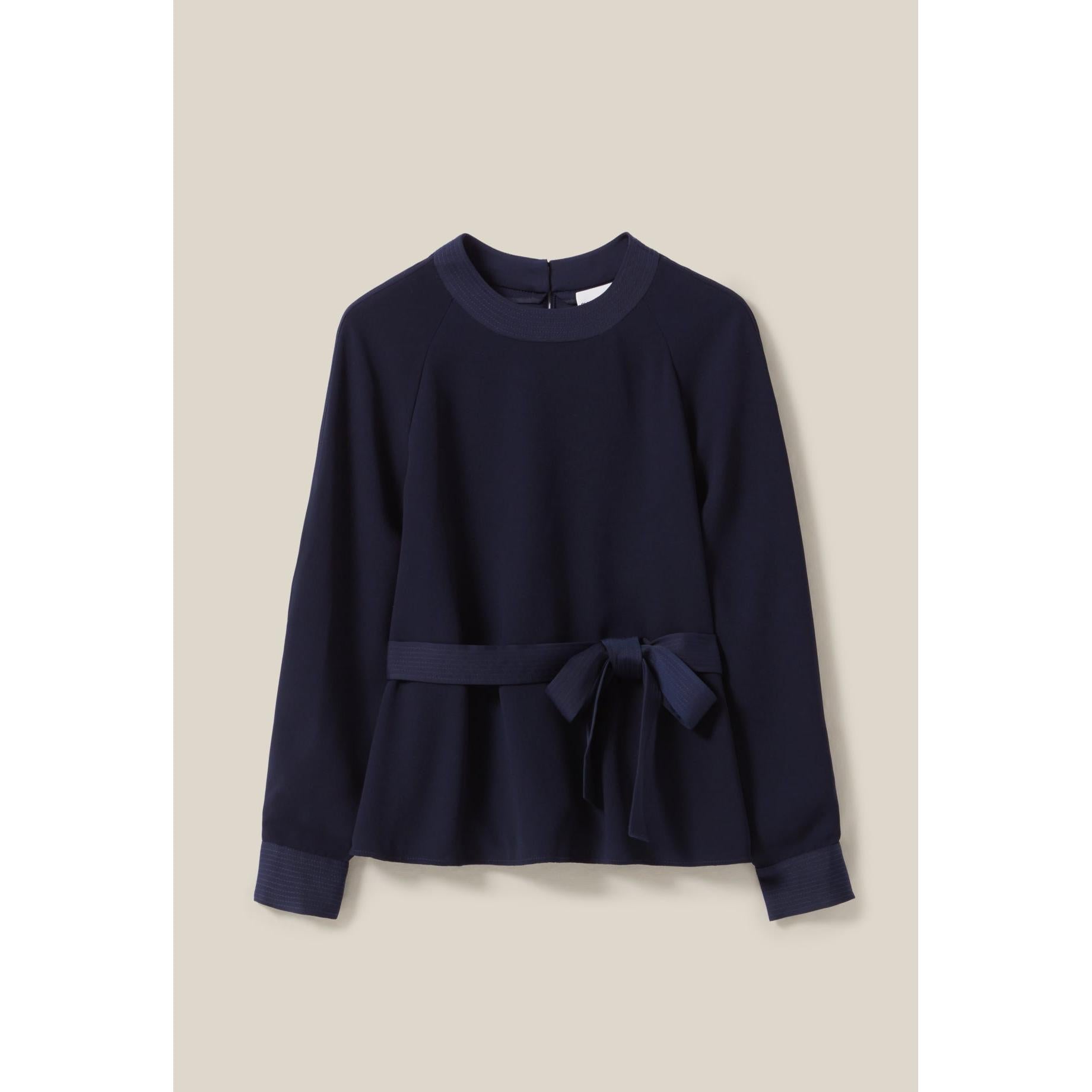 Claudie Pierlot - Blouse Fluide Ceinturée Marine
