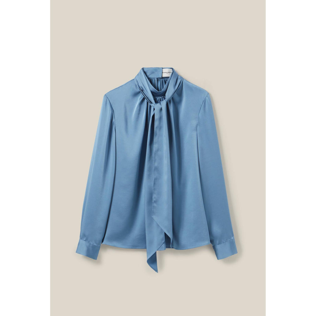 Blusa Fluida con Cuello de Lazada