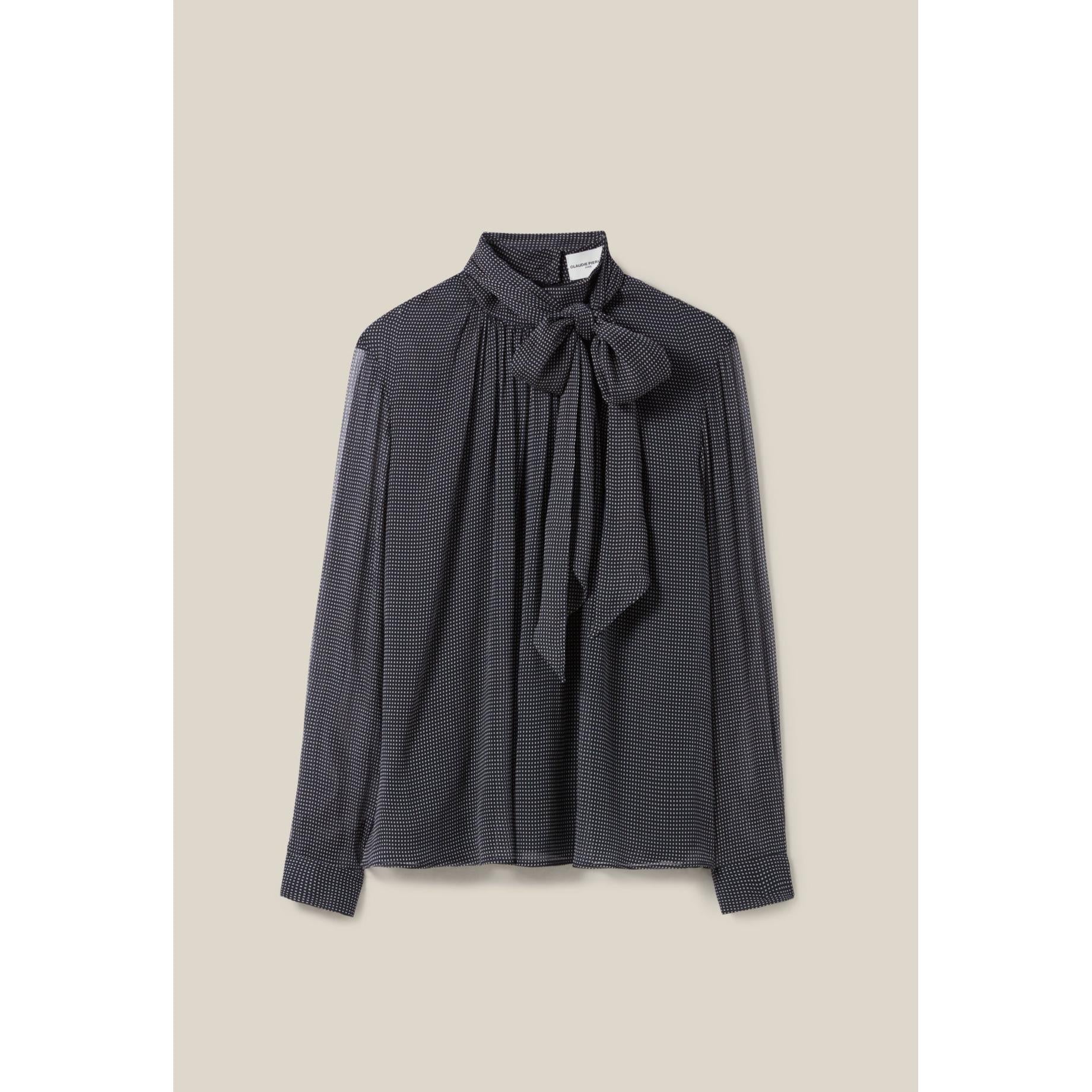 Claudie Pierlot - Blouse Lavallière Carreaux Fluide