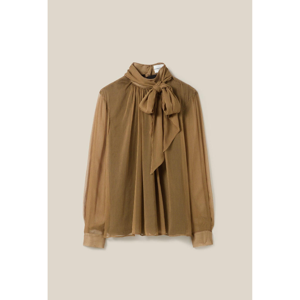 Blouse Lavallière Carreaux Fluide