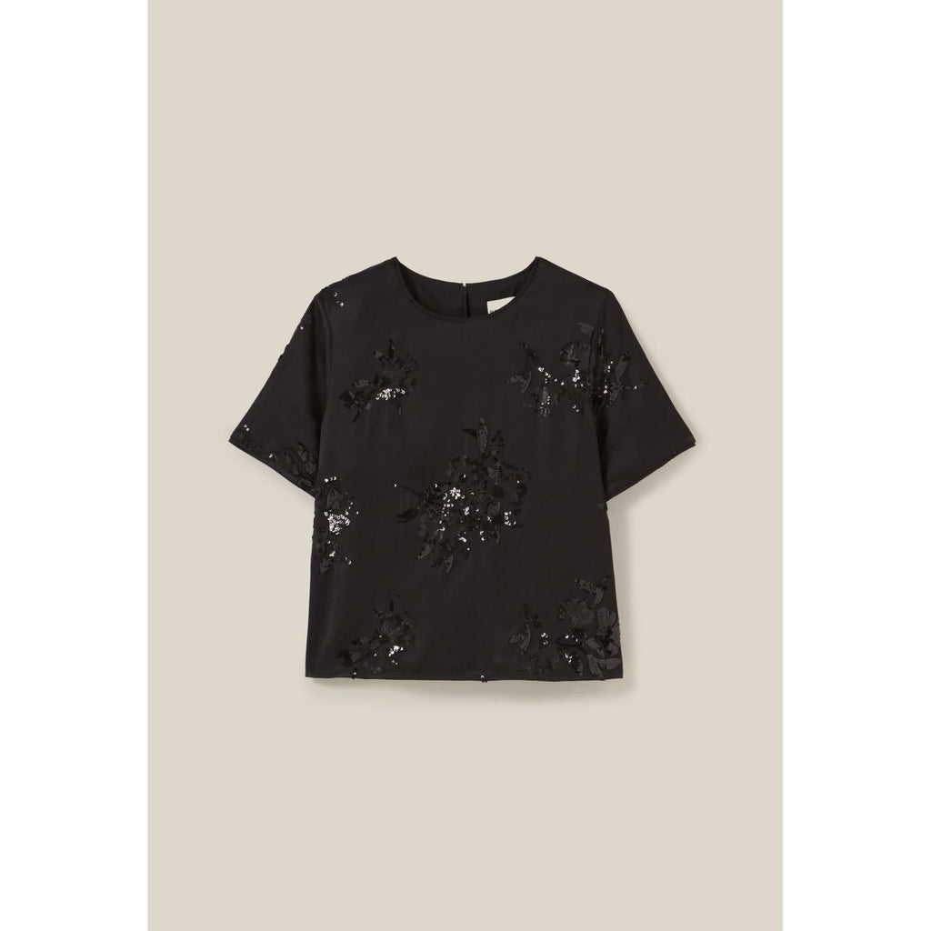 Claudie Pierlot - Top Noir Sequins Brodés