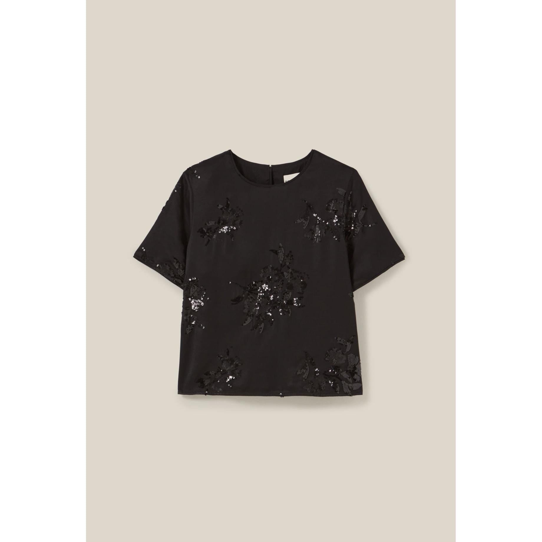 Claudie Pierlot - Top Noir Sequins Brodés