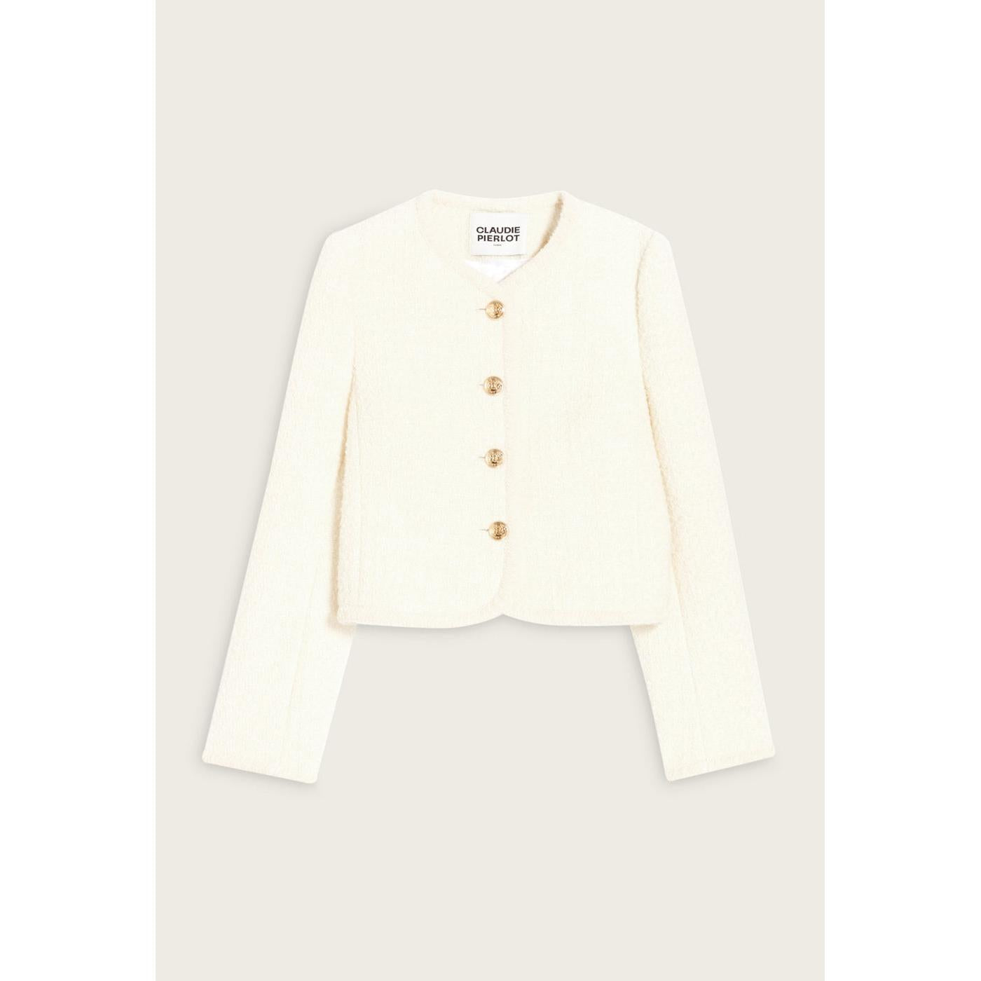 Chaqueta Corta de Tweed Marfil