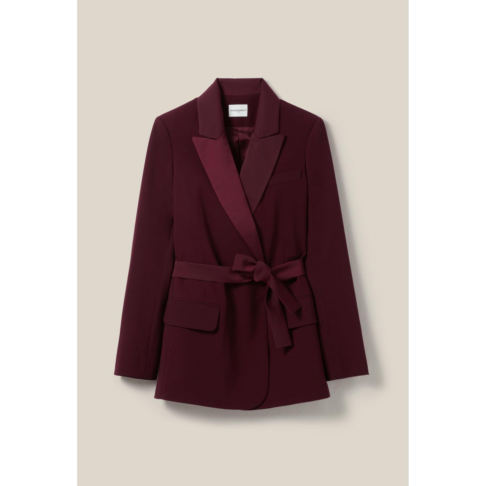 Claudie Pierlot - Chaqueta de Traje Abotonada con Cinturón