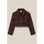 Veste Courte Carreaux Boutonnée