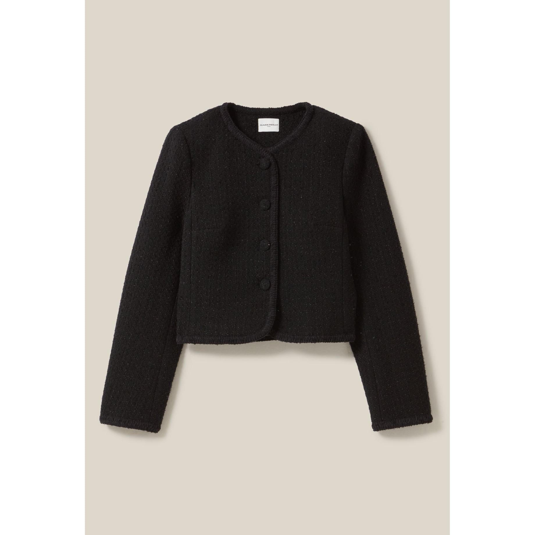Claudie Pierlot - Veste Droite Noire Tweed