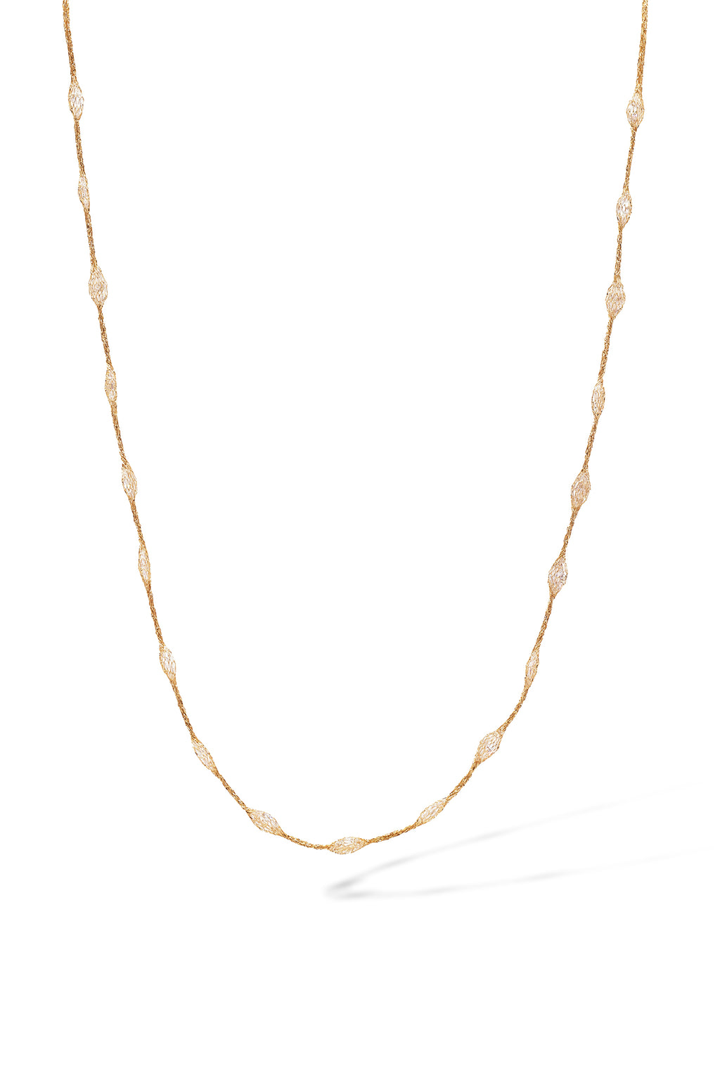 “Éclat D’Amande” Necklace 375/1000 Yellow Gold and Zirconium