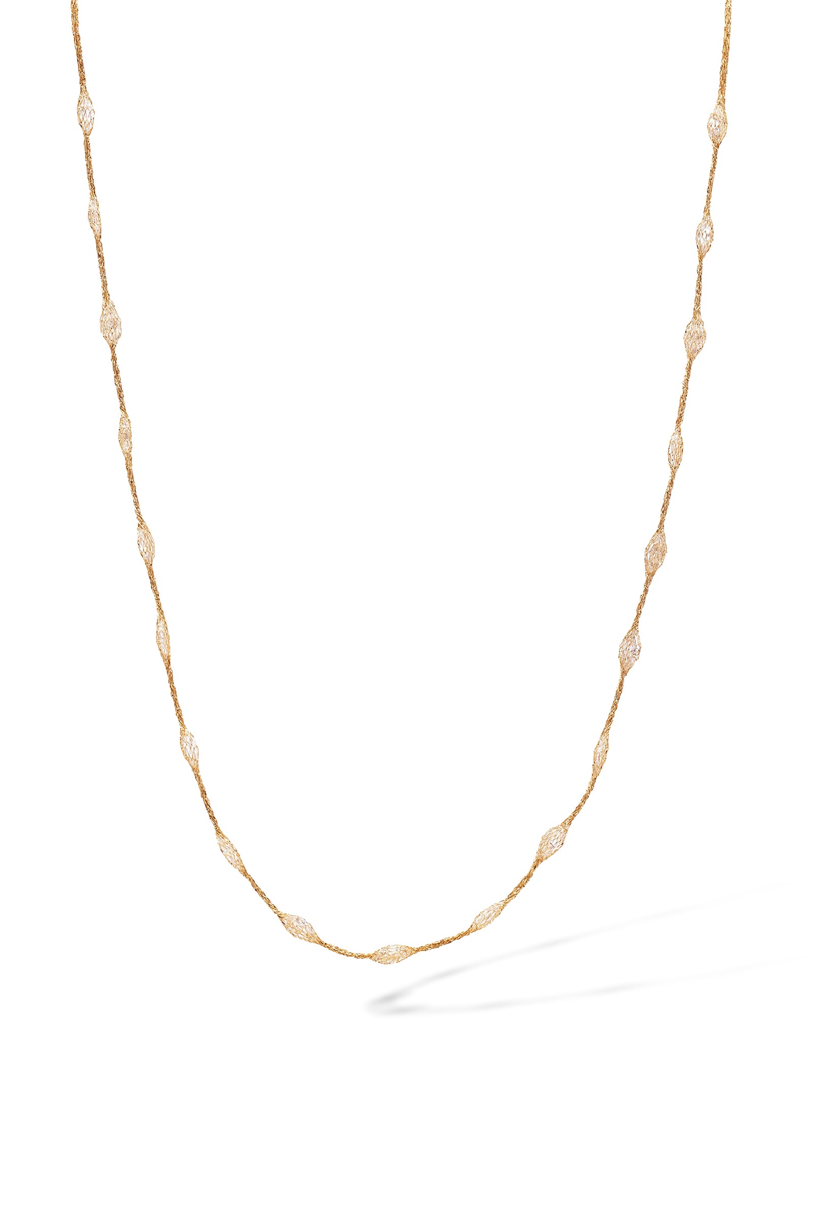 “Éclat D’Amande” Necklace 375/1000 Yellow Gold and Zirconium