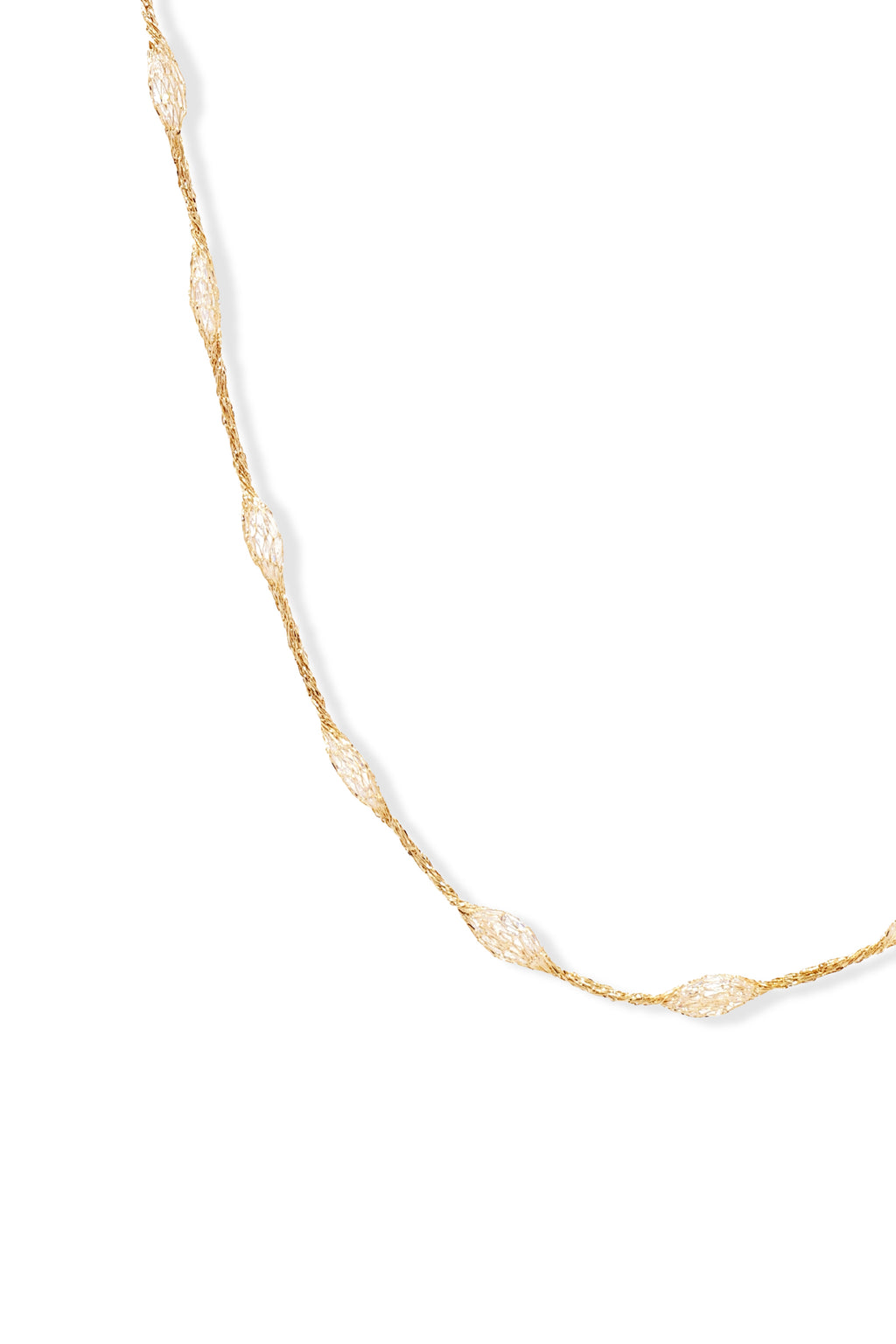 “Éclat D’Amande” Necklace 375/1000 Yellow Gold and Zirconium