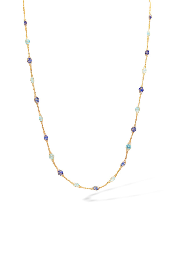 Collar “Oval Lagoon Constellation” Oro amarillo 375/1000 y Circonio