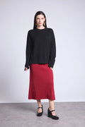 Jersey oversize de cuello redondo Cgiada - Negro - Mujer