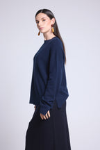 Jersey Cuello Redondo Oversize Cgiada - Azul Marino - Mujer