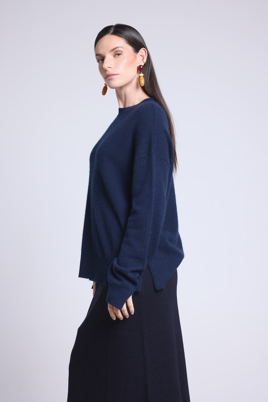 Jersey Cuello Redondo Oversize Cgiada - Azul Marino - Mujer