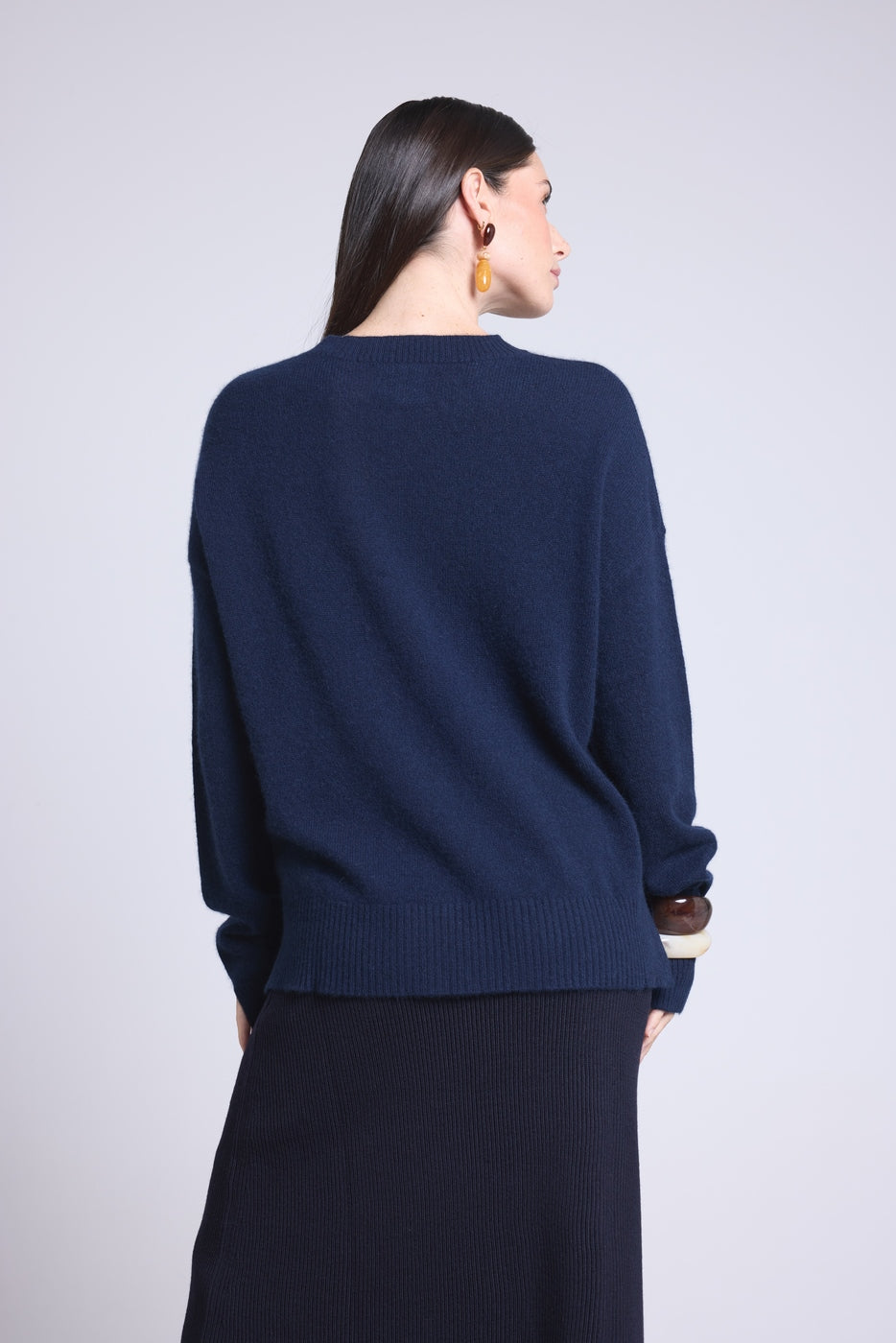 Jersey Cuello Redondo Oversize Cgiada - Azul Marino - Mujer