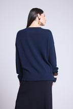 Jersey Cuello Redondo Oversize Cgiada - Azul Marino - Mujer