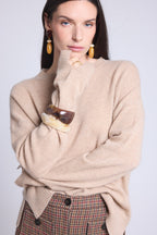 Jersey oversize de cuello redondo Cgiada - Beige crema - Mujer