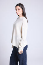 Jersey Cuello Redondo Oversize Cgiada - Blanco - Mujer
