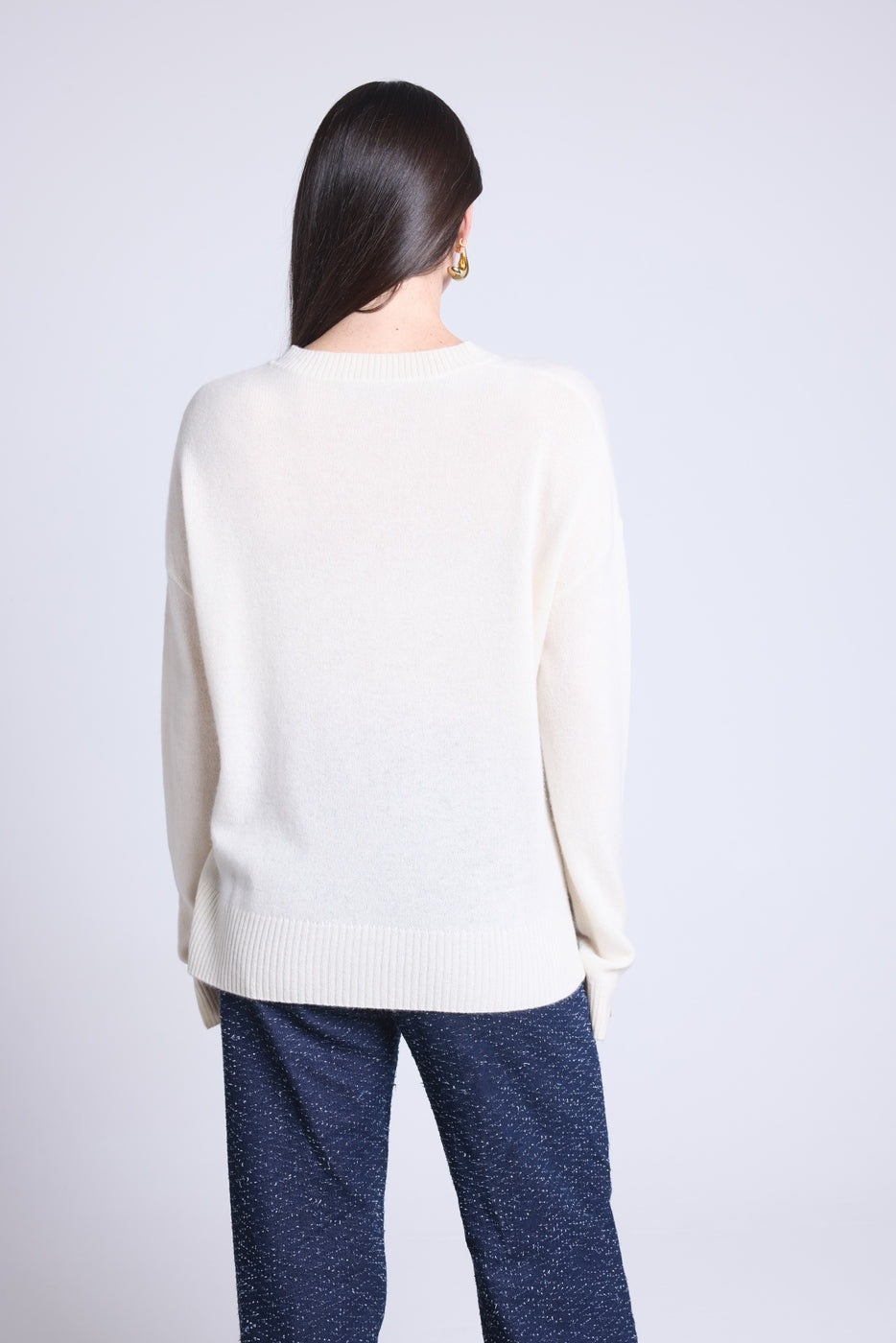 Pull Col Rond Oversize Cgiada - Blanc - Femme