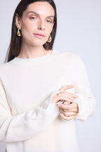 Jersey Cuello Redondo Oversize Cgiada - Blanco - Mujer