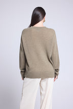 Jersey oversize de cuello redondo Cgiada - Verde caqui - Mujer