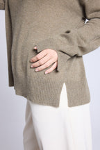Jersey oversize de cuello redondo Cgiada - Verde caqui - Mujer