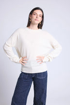Jersey Cuello Redondo Oversize Cgiada - Blanco - Mujer