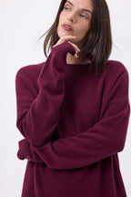 Pull Col Rond Oversize Cgiada - Lie-De-Vin - Femme