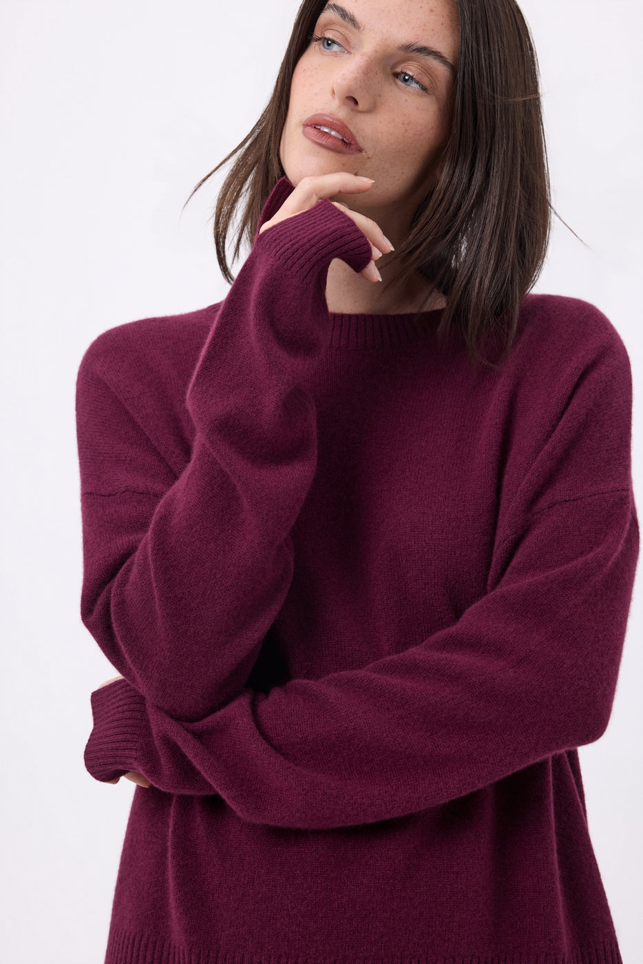Pull Col Rond Oversize Cgiada - Lie-De-Vin - Femme