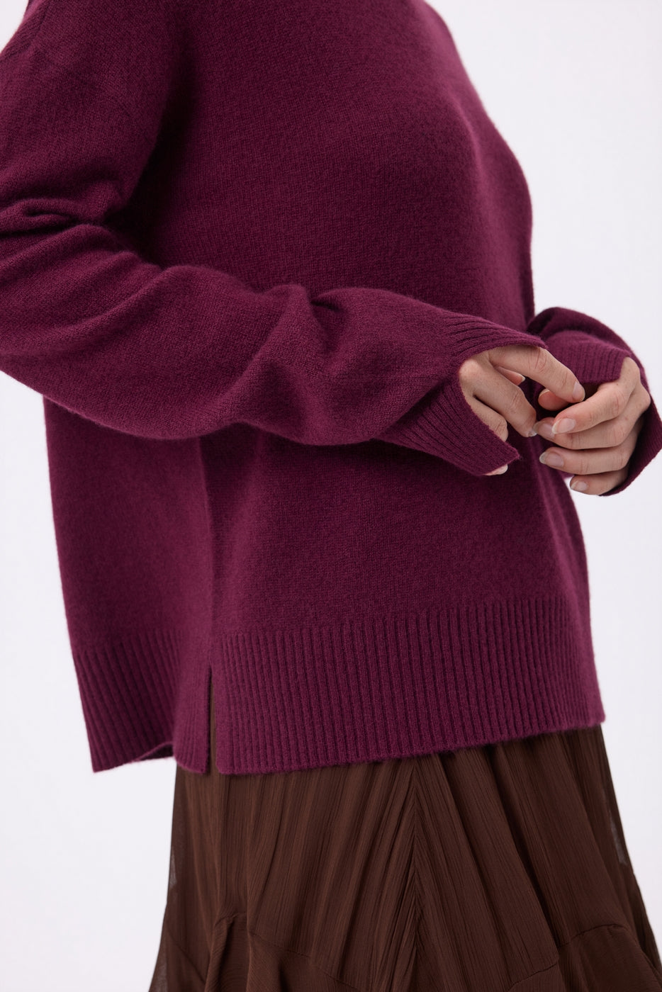 Pull Col Rond Oversize Cgiada - Lie-De-Vin - Femme