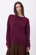 Pull Col Rond Oversize Cgiada - Lie-De-Vin - Femme