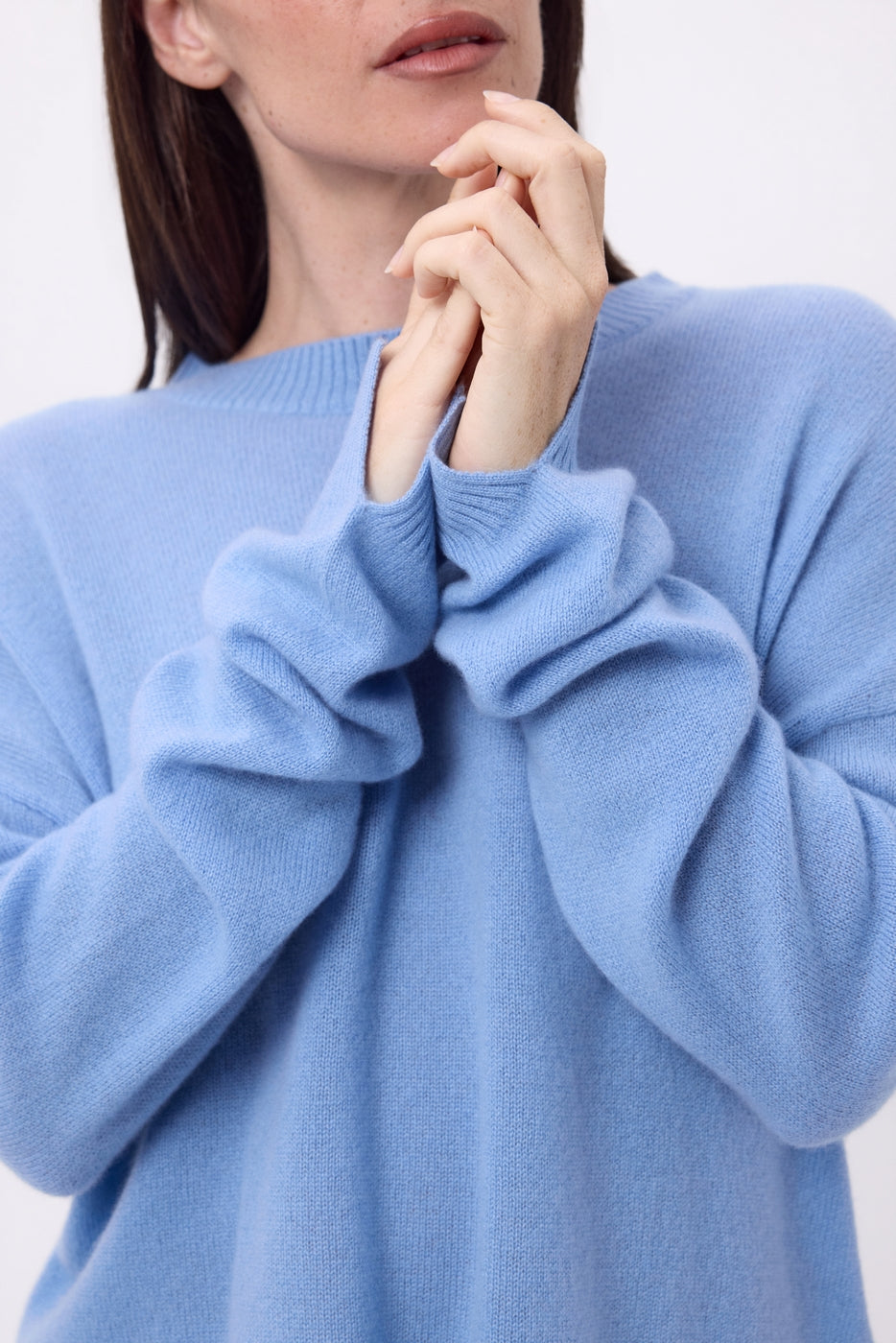 Oversized Crew-Neck Jumper Cgiada - Light Blue - Women
