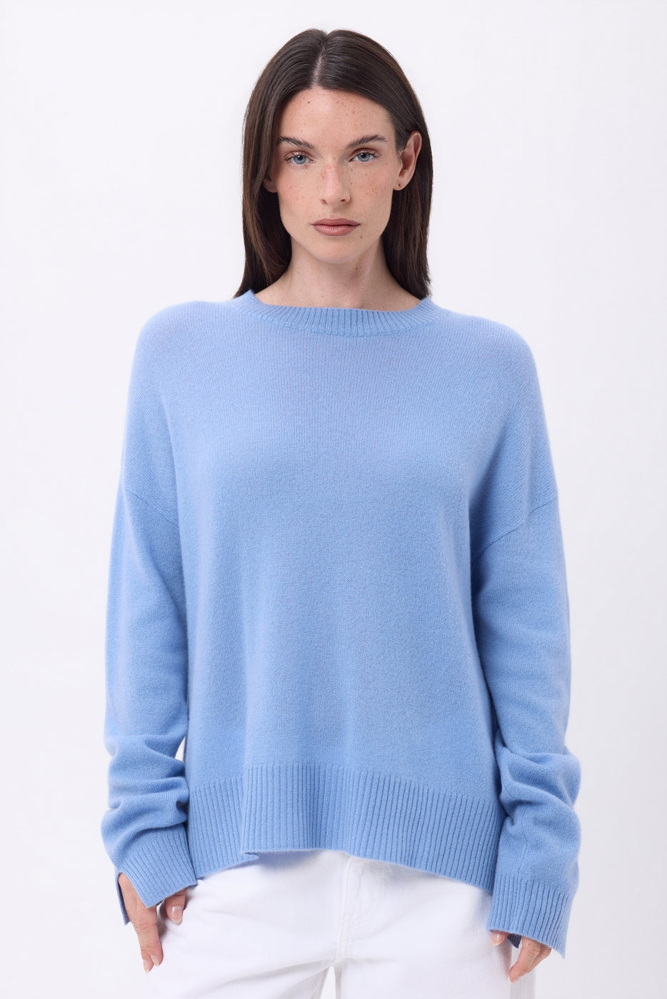 Oversized Crew-Neck Jumper Cgiada - Light Blue - Women