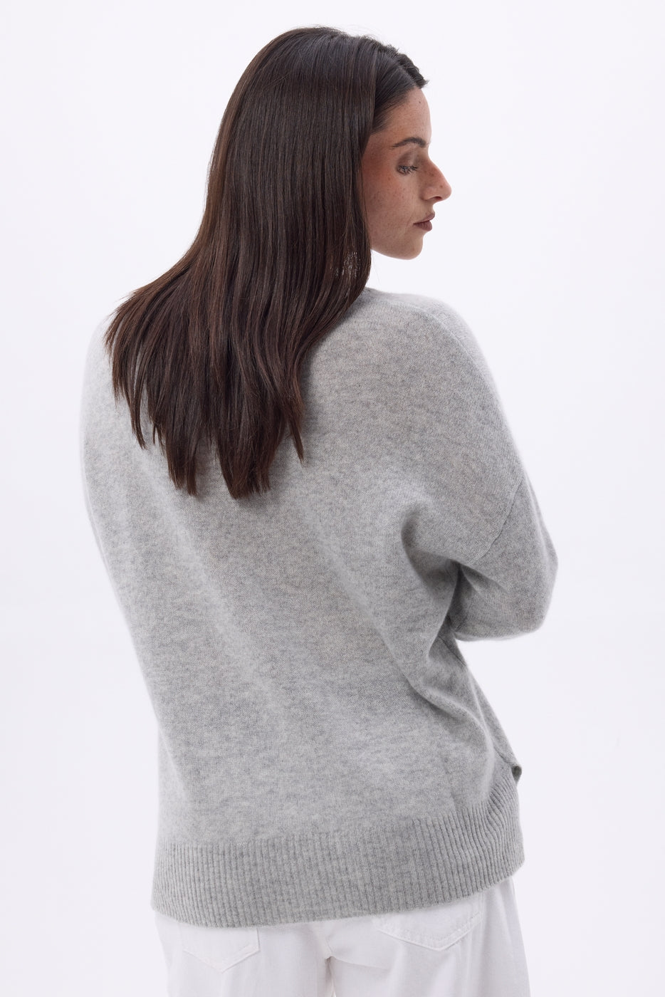 Pull Col Rond Oversize Cgiada - Gris Clair - Femme