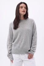 Pull Col Rond Oversize Cgiada - Gris Clair - Femme
