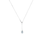 "Goutte D'Azur 0.35Ct/1" White Gold 375/1000 and Topaz Necklace