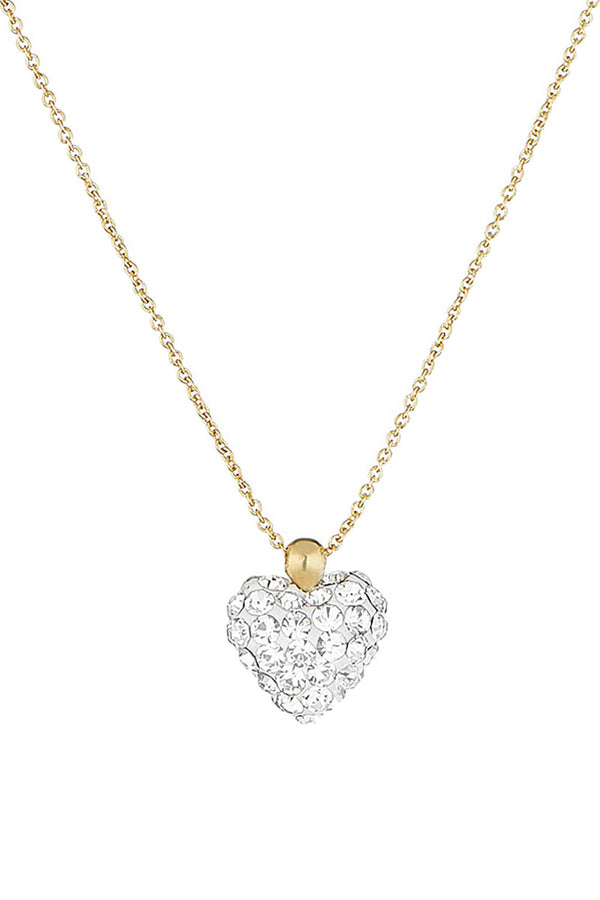 Collier "Coeur De Crystal" Or Jaune 375/1000 Et Zirconium