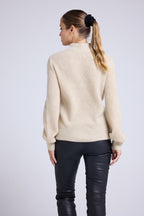 Jersey Texturizado Chantal - Beige Crema