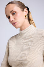 Jersey Texturizado Chantal - Beige Crema