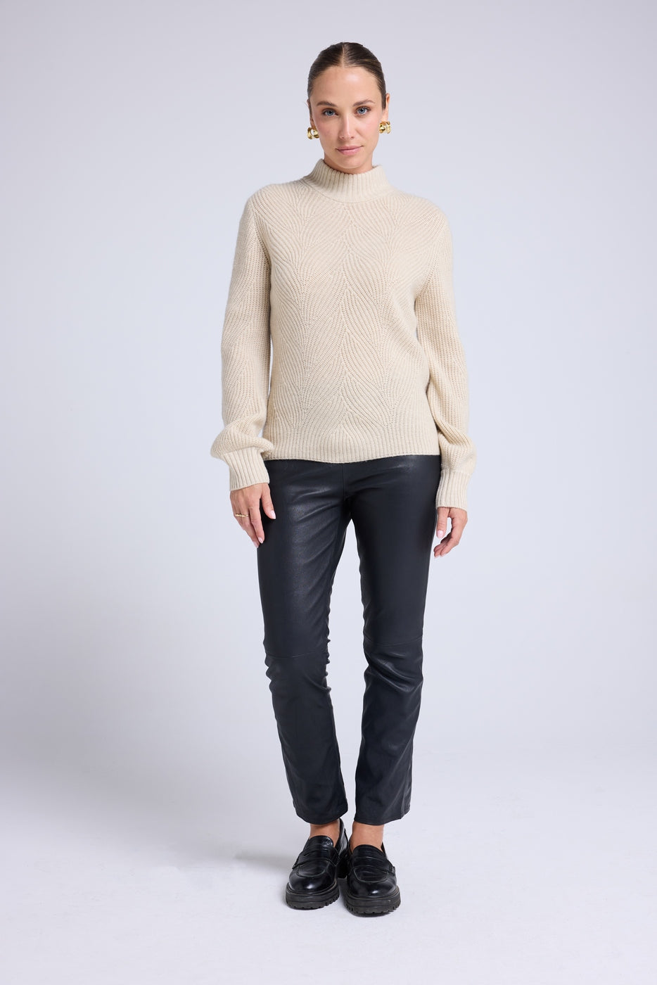 Jersey Texturizado Chantal - Beige Crema