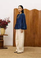 Bluse Cixous – Jeansblau