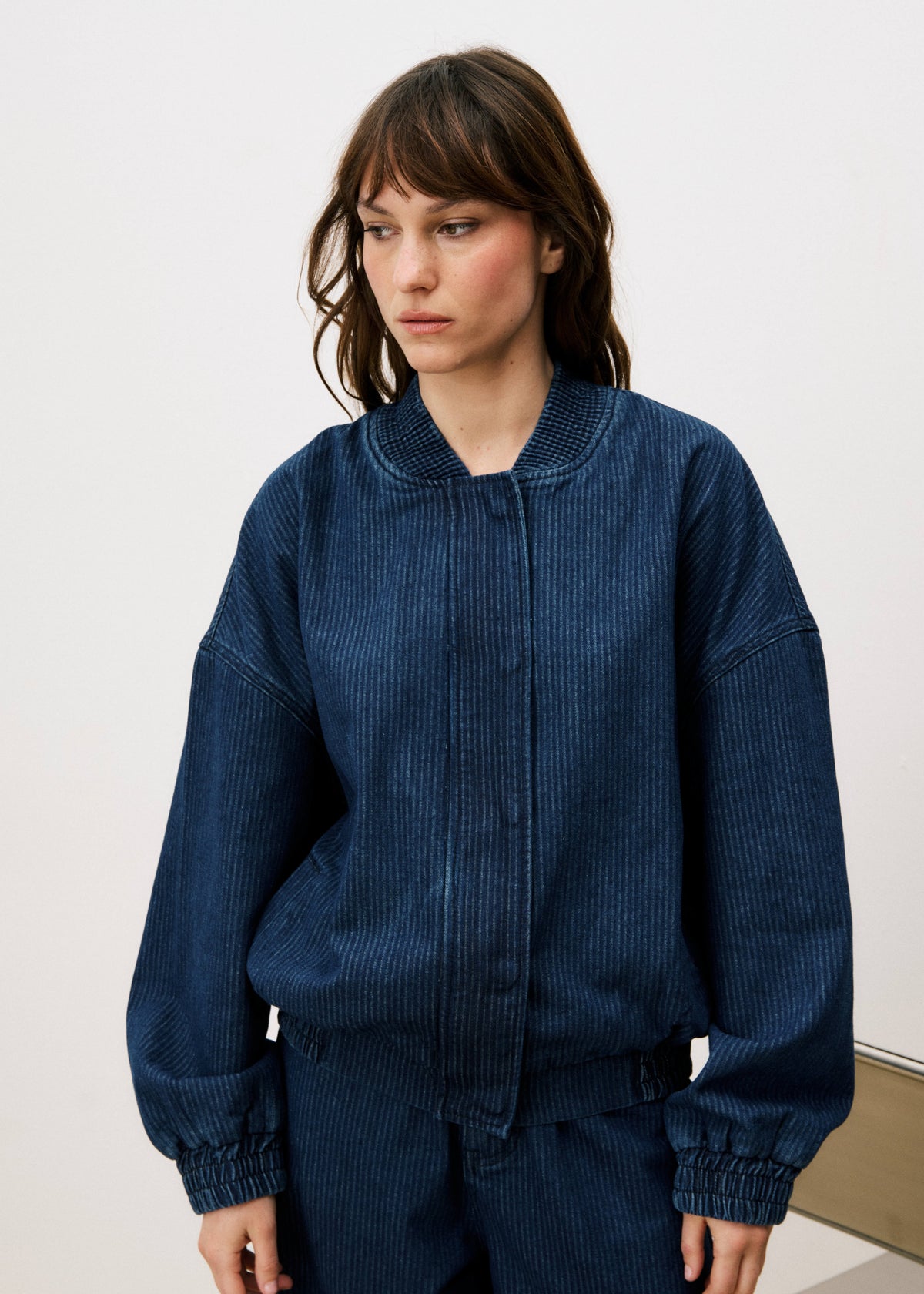 Gloria Bomber Jacket - Denim Blue