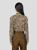 Dori-skjorte I Silke Med Leopardprint