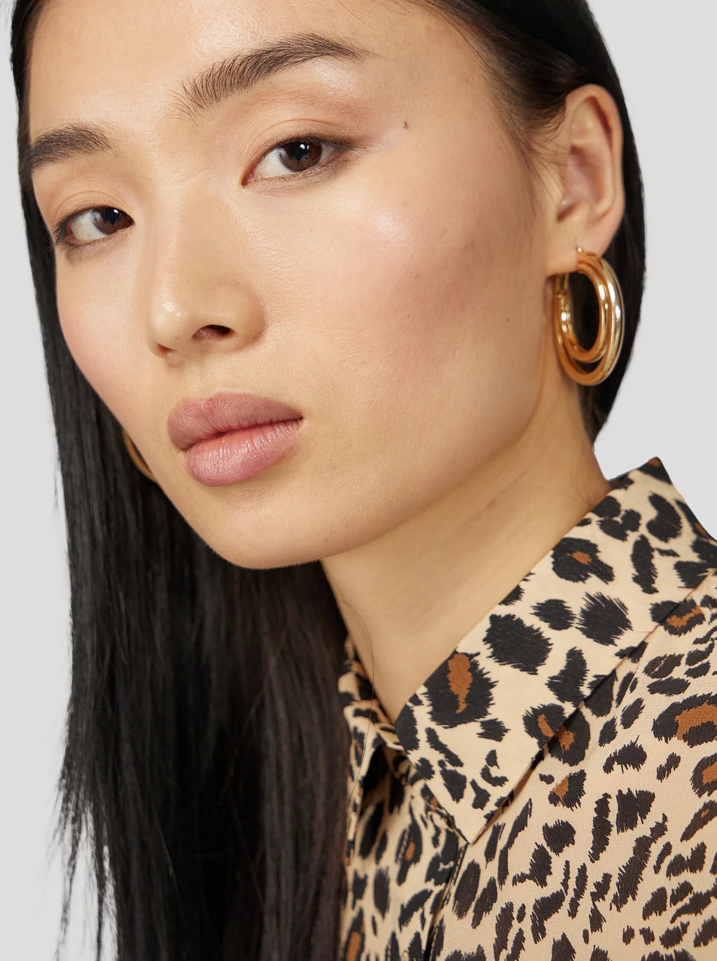 Dori-skjorte I Silke Med Leopardprint