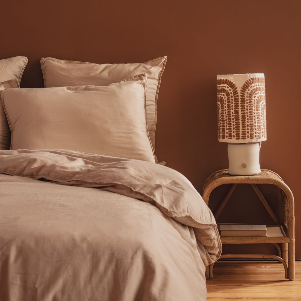 Taie D'Oreiller En Satin De Coton - Beige