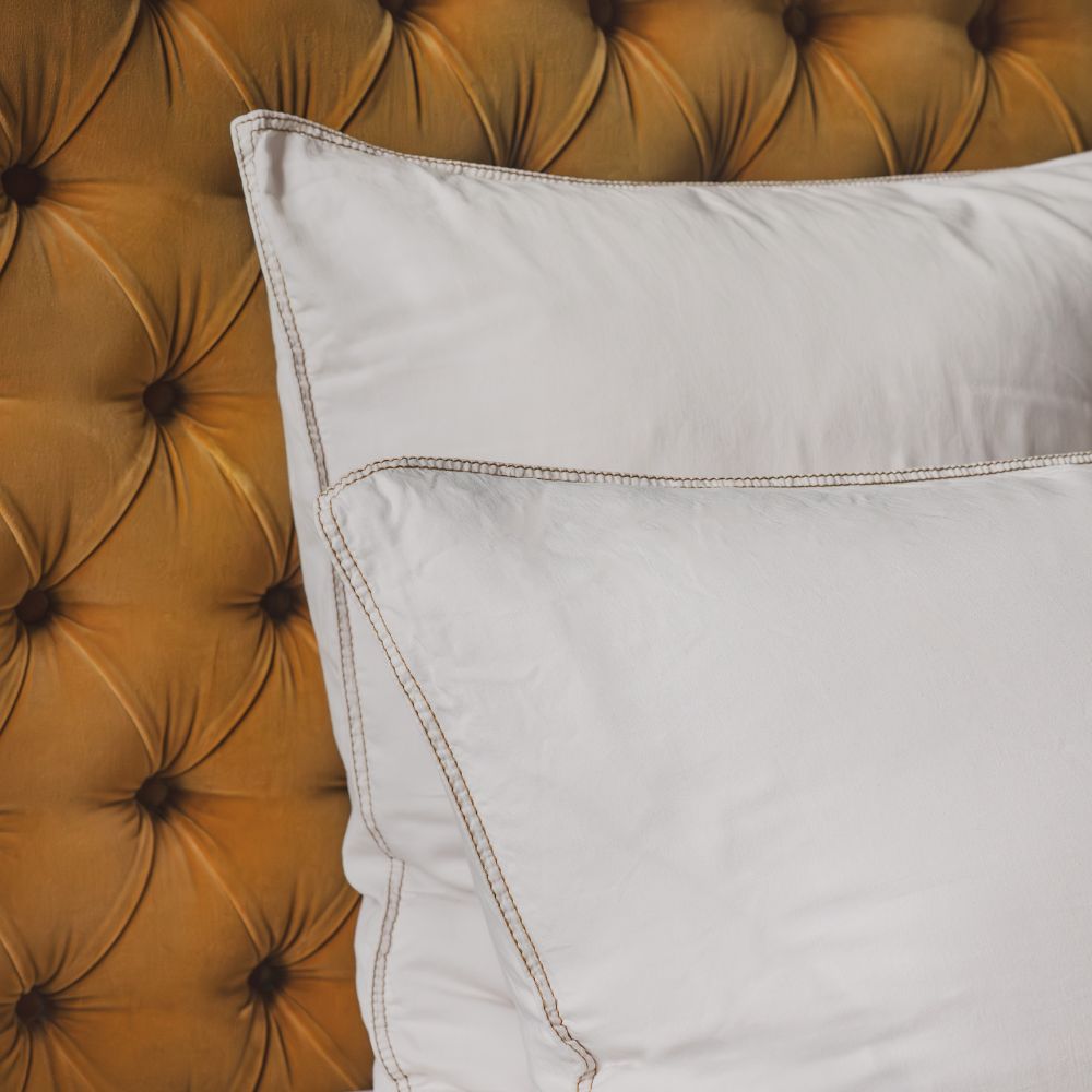 Taie D'Oreiller En Satin De Coton - Blanc