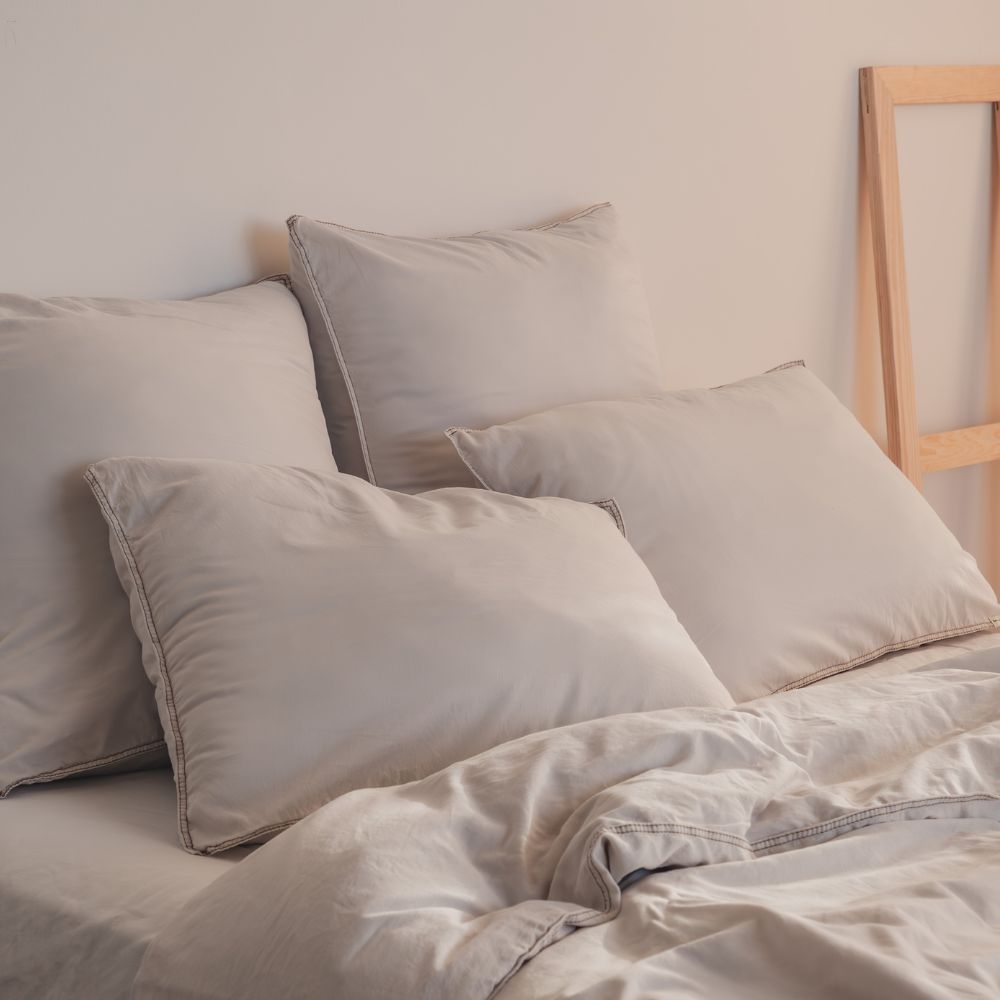Taie D'Oreiller En Satin De Coton - Blanc