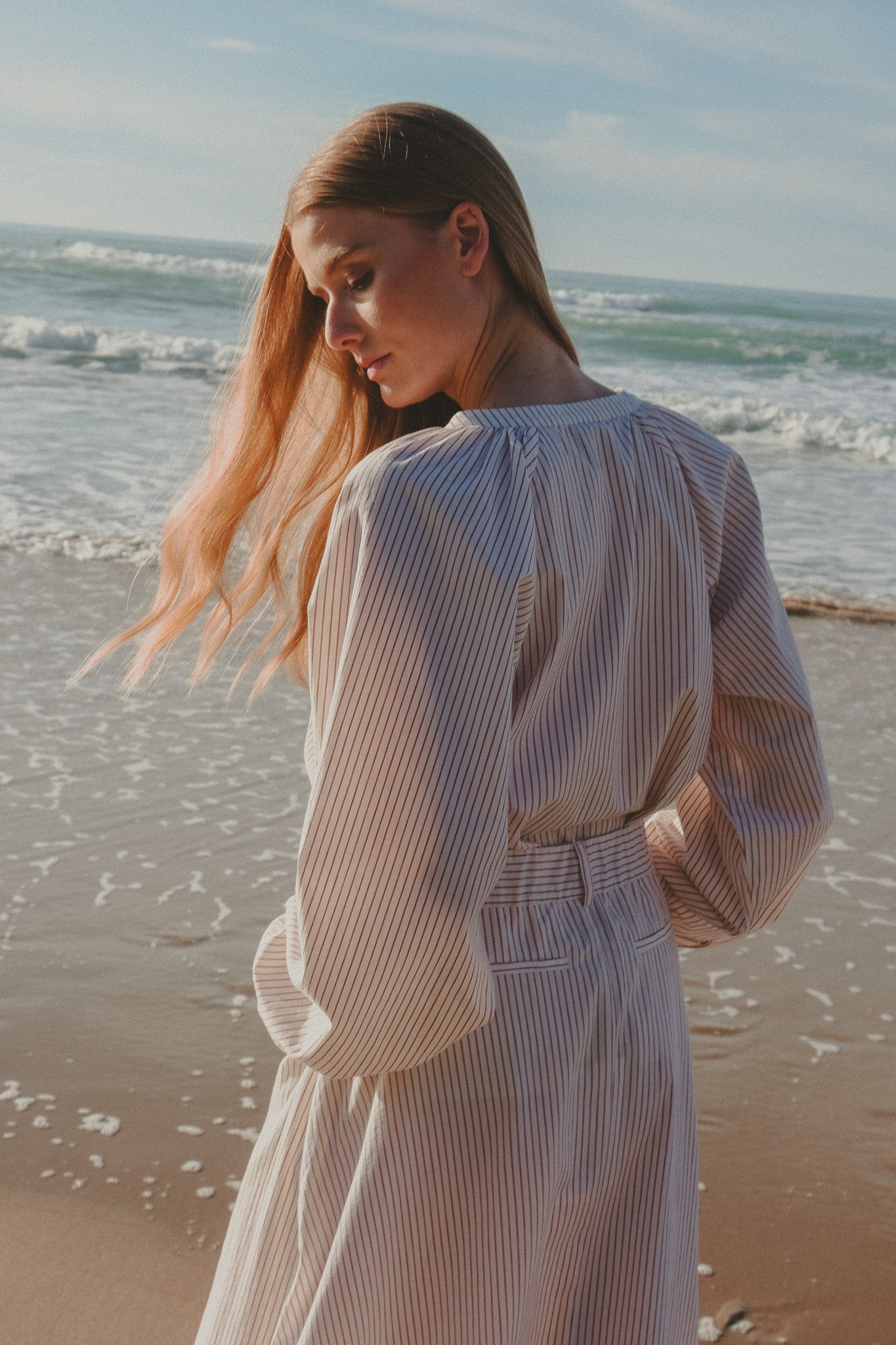 Shirt - Chiara - Ecru Curry Stripe