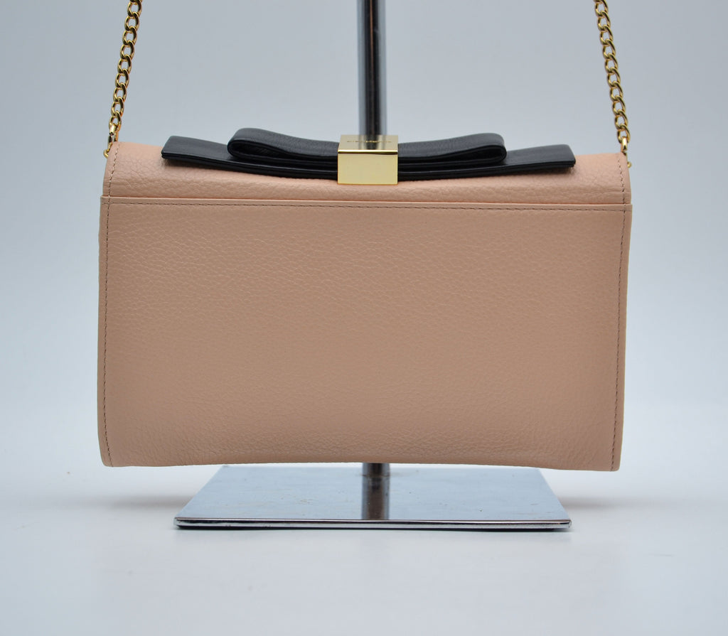 Sac See By Chloé Wallet On Chain Cuir Grainé Rose Pastel