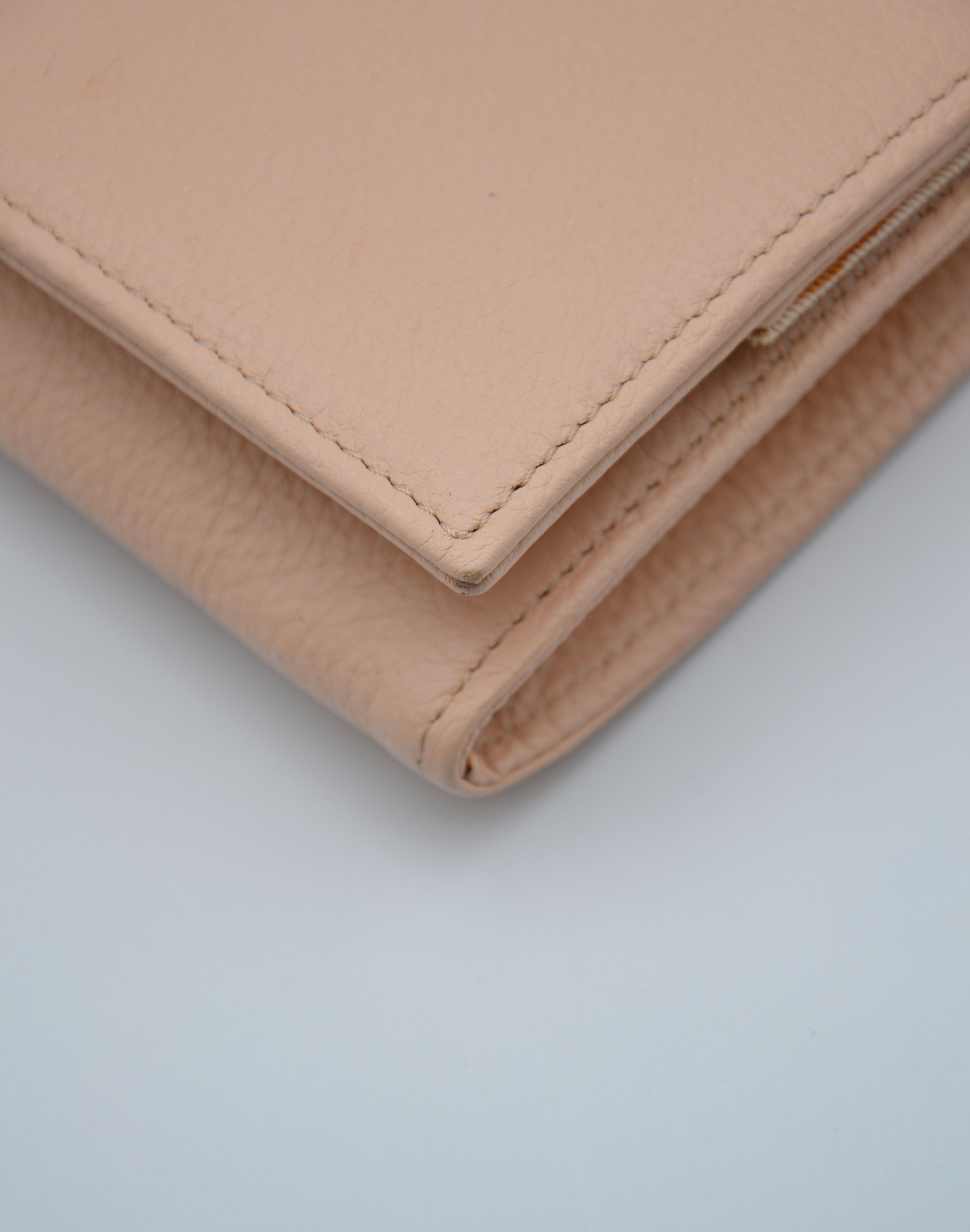 Sac See By Chloé Wallet On Chain Cuir Grainé Rose Pastel
